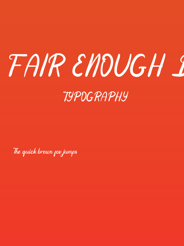 Fair Enough Demo Poster