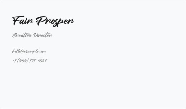 Fair Prosper Business Card