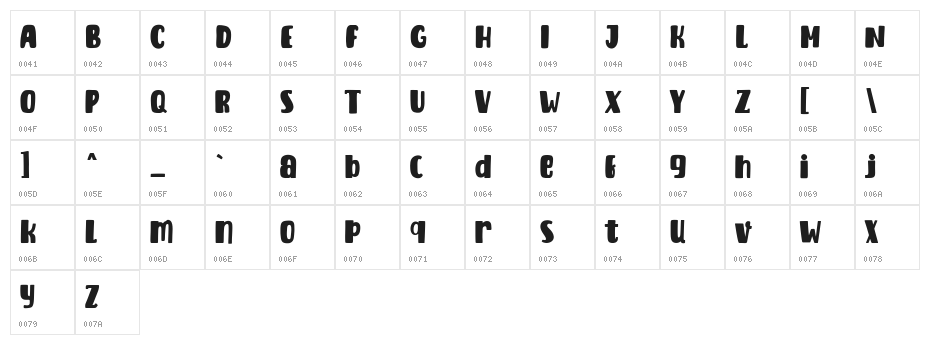 Fairdate Free Regular Character Map