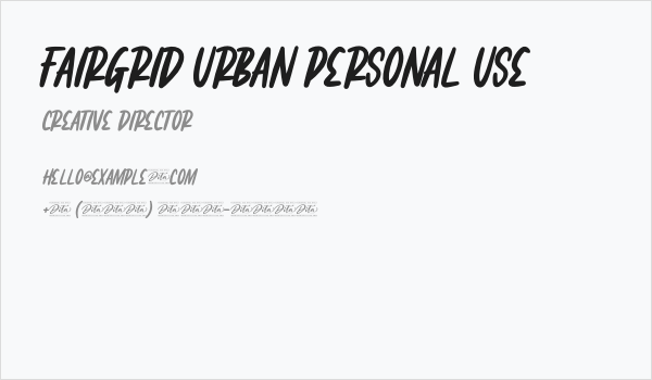 Fairgrid Urban Personal Use Business Card