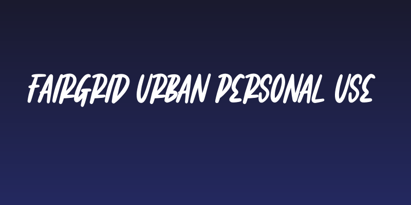 Fairgrid Urban Personal Use Social Header