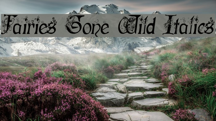 Fairies Gone Wild Italics Font examples