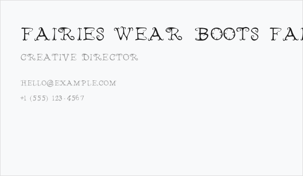Fairies Wear Boots Fairies Wear Boots Business Card