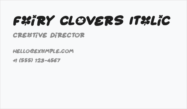 Fairy Clovers Italic Business Card