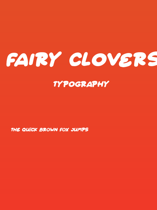 Fairy Clovers Italic Poster