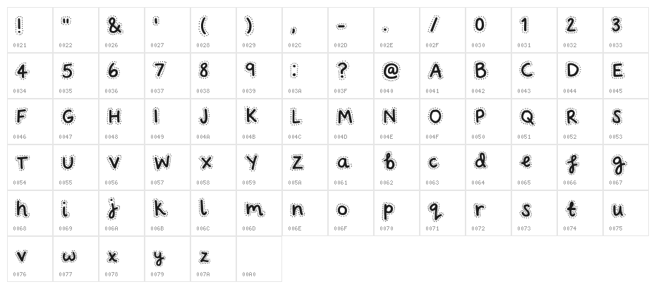 Fairy Dust Regular Character Map