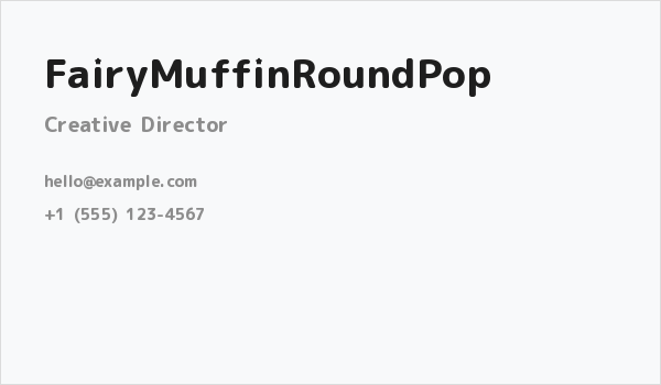 FairyMuffinRoundPop Business Card
