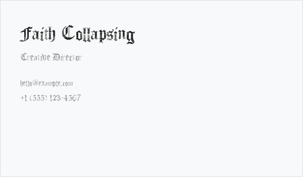 Faith Collapsing Business Card