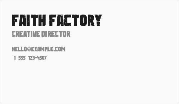 Faith Factory Business Card