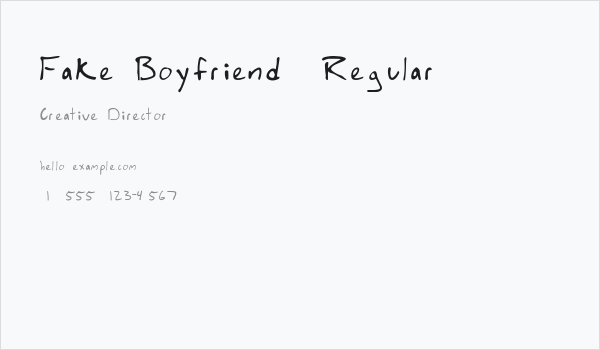Fake Boyfriend  Regular Business Card