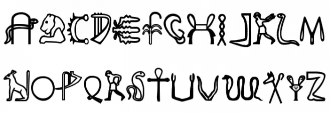 FakeHieroglyphs Schriftart Groß