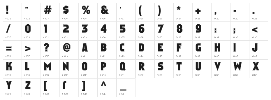 Faktos Contour Character Map