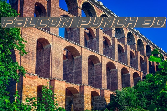 Falcon Punch 3D Font examples