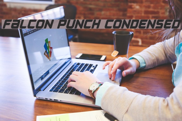 Falcon Punch Condensed Font examples