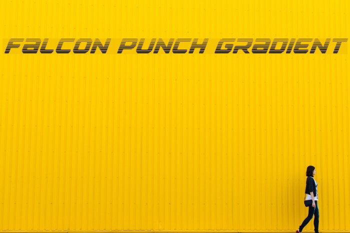 Falcon Punch Gradient Font examples