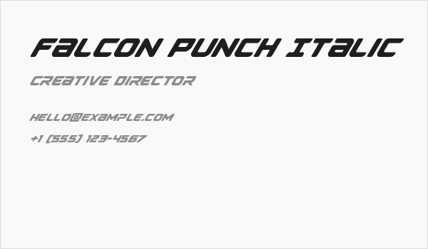 Falcon Punch Italic Business Card