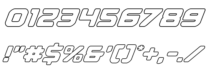 Falcon Punch Outline Font OTHER CHARS