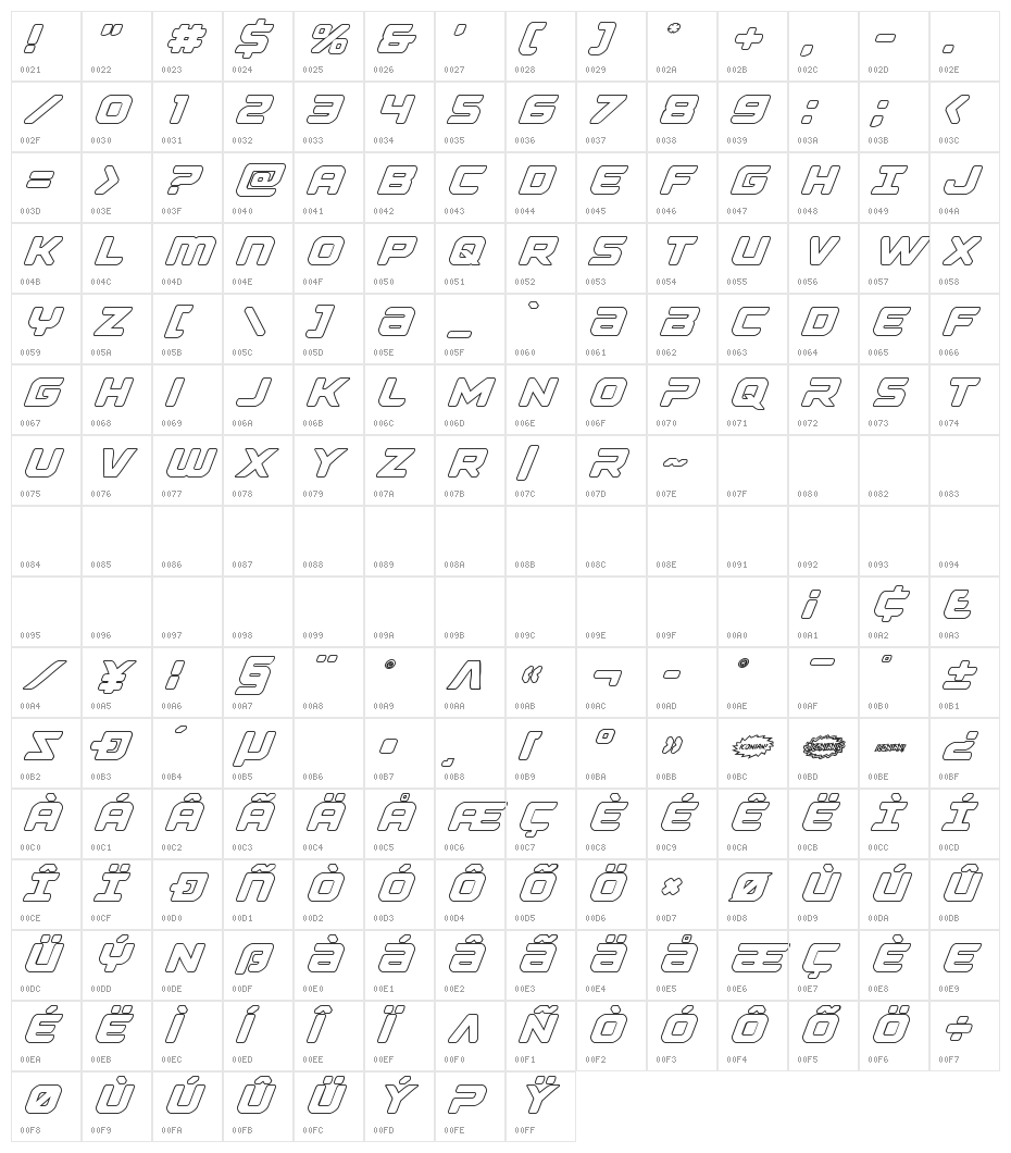 Falcon Punch Outline Character Map