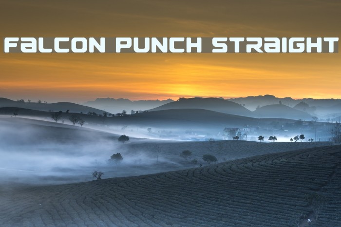 Falcon Punch Straight Font examples