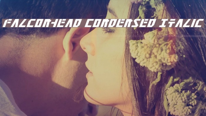 Falconhead Condensed Italic Font examples