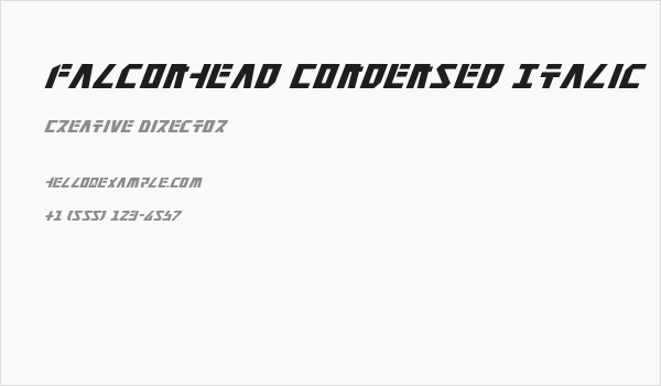 Falconhead Condensed Italic Business Card