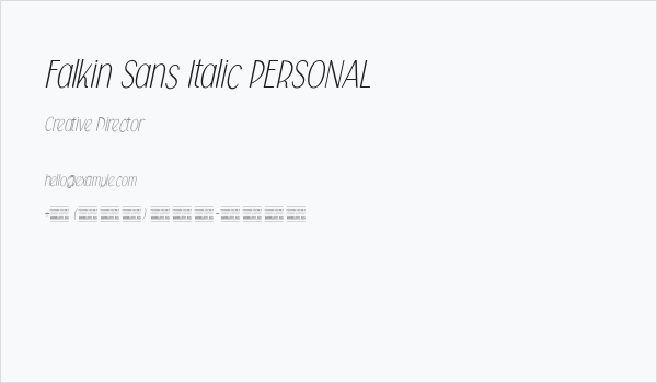 Falkin Sans Italic PERSONAL Business Card