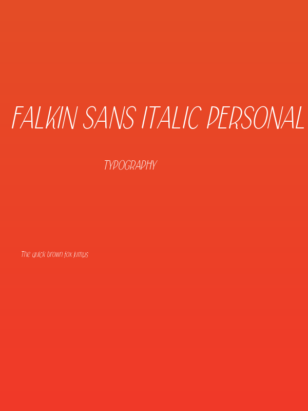 Falkin Sans Italic PERSONAL Poster