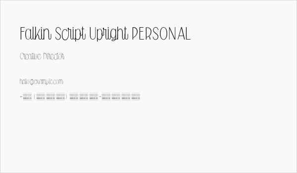 Falkin Script Upright PERSONAL Business Card