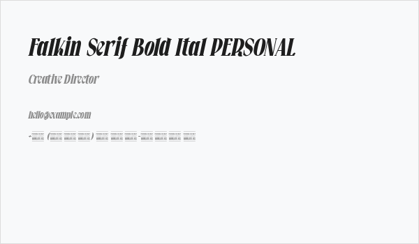 Falkin Serif Bold Ital PERSONAL Business Card