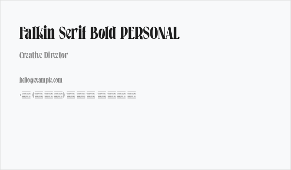 Falkin Serif Bold PERSONAL Business Card