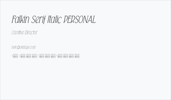 Falkin Serif Italic PERSONAL Business Card