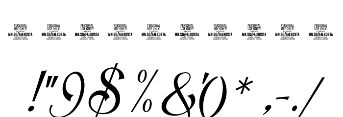 Falkosta Script PERSONAL USE Regular Font OTHER CHARS