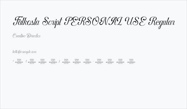 Falkosta Script PERSONAL USE Regular Business Card