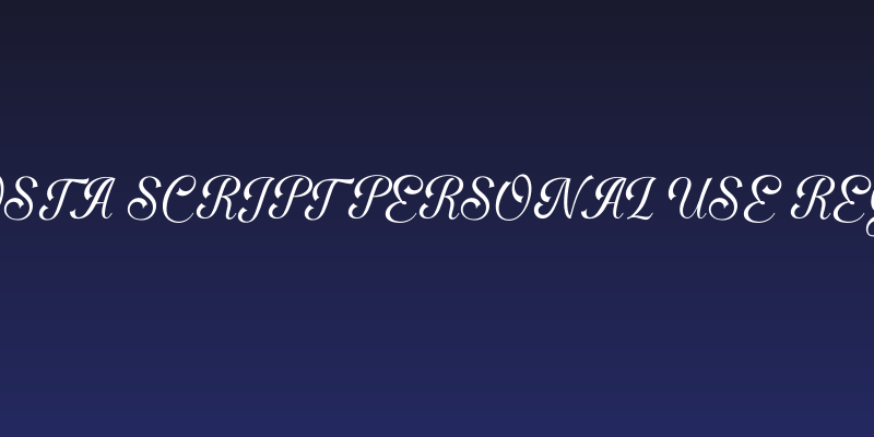 Falkosta Script PERSONAL USE Regular Social Header
