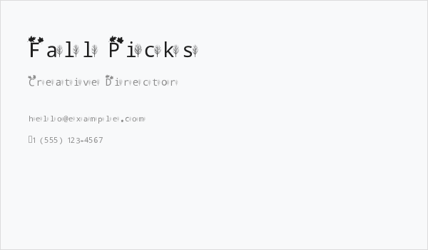 Fall Picks Business Card