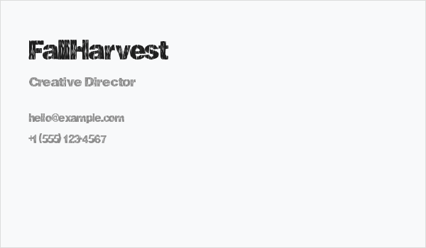 FallHarvest Business Card