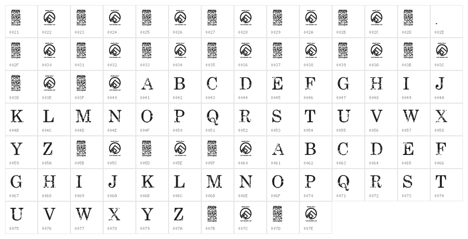 Fallen Spartans Regular Character Map
