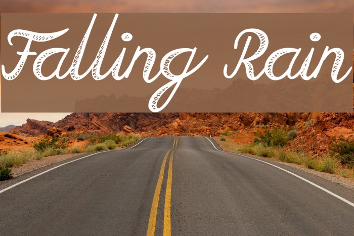 Falling Rain Font examples