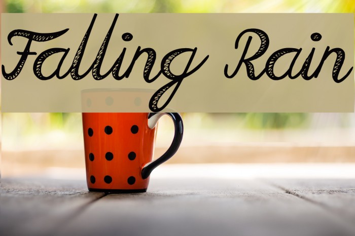 Falling Rain Font examples