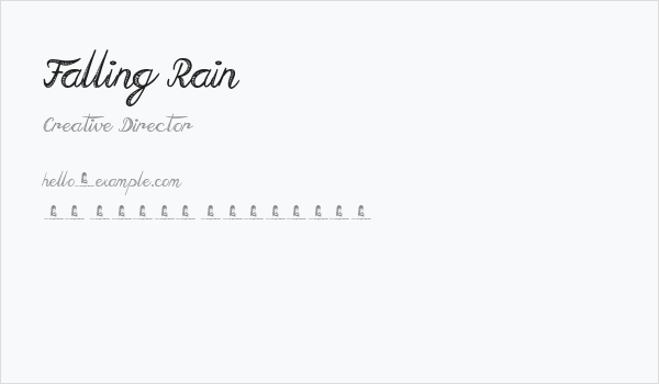 Falling Rain Business Card