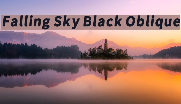 Falling Sky Black Oblique Font examples