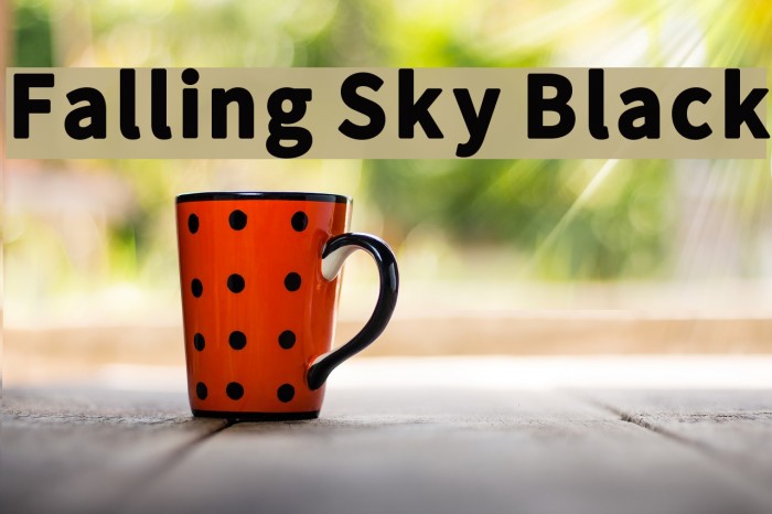 Falling Sky Black Font examples