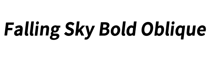 Falling Sky Bold Oblique Font