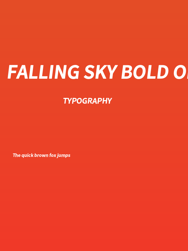 Falling Sky Bold Oblique Poster