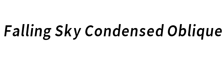 Falling Sky Condensed Oblique Font