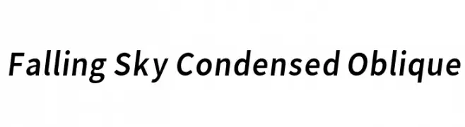 Falling Sky Condensed Oblique  Скачать бесплатные шрифты