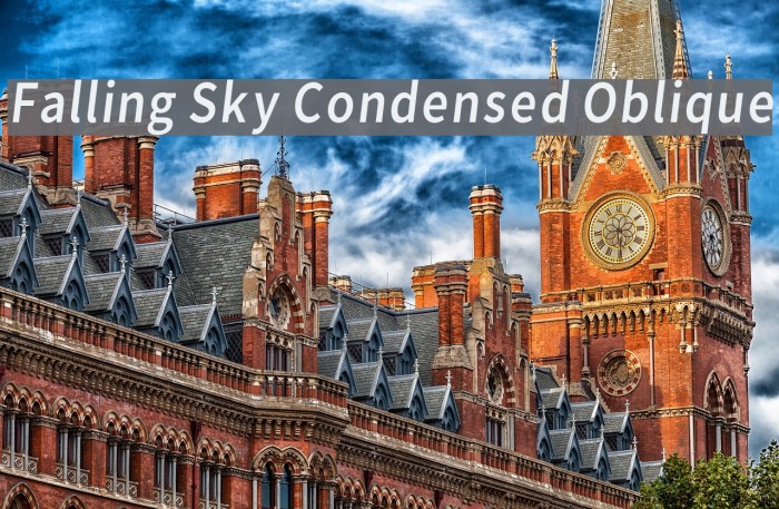 Falling Sky Condensed Oblique Font examples