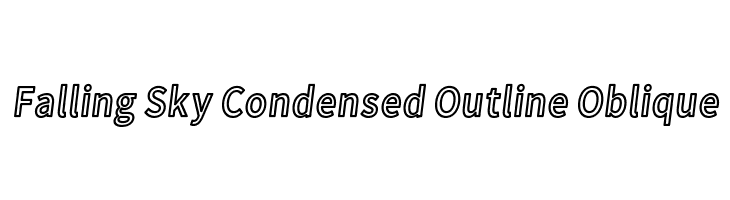 Falling Sky Condensed Outline Oblique  नि: शुल्क फ़ॉन्ट्स डाउनलोड