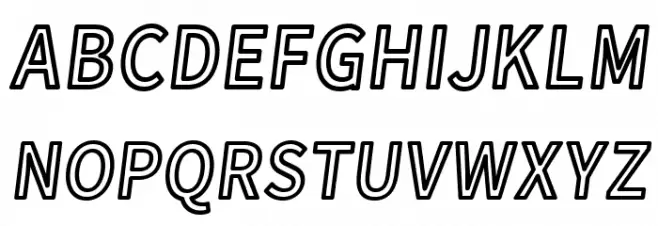Falling Sky Condensed Outline Oblique Schriftart Groß
