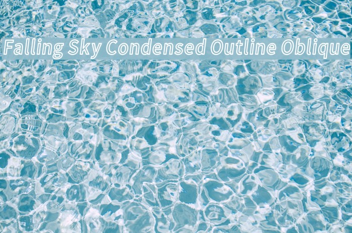 Falling Sky Condensed Outline Oblique Font examples